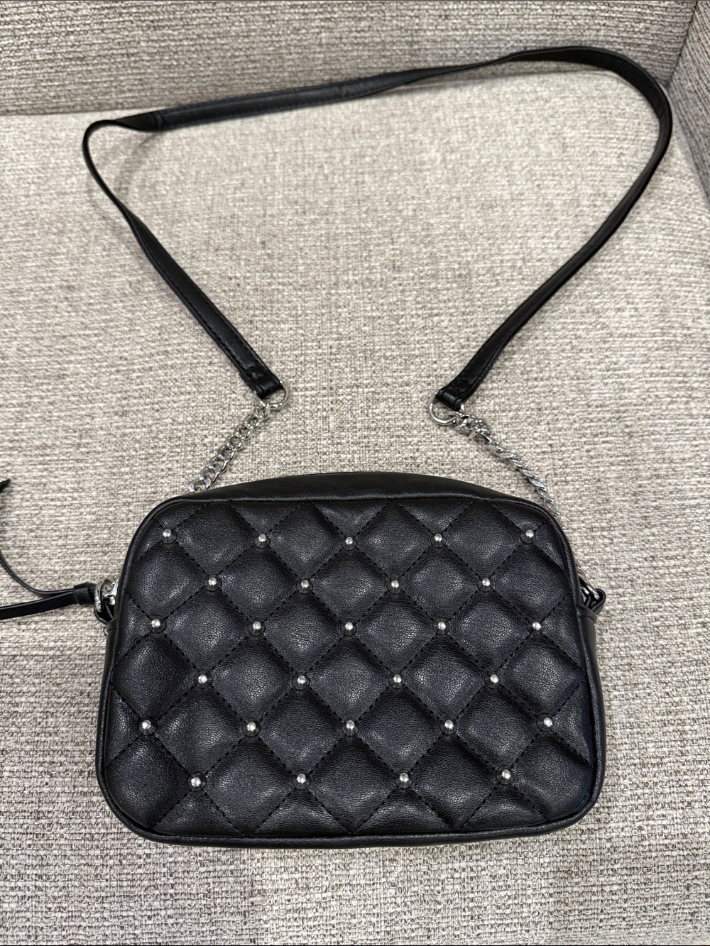 Rebecca Minkoff • LIKE NEW • Quilted Black/Silver Studded Crossbody Bag